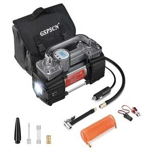 Geefawa 12V Portable Air Compressor Pump 70L/Min Digital Tire Inflator LED Auto